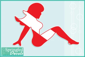 Calcomanía de vinilo MUDFLAP GIRL en forma de bandera de buceo #1 pegatina para automóvil camión buceo - Imagen 1 de 1
