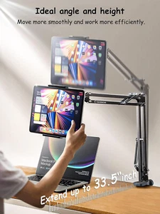 4-13.5'' Foldable Tablet Lazy Holder for Bed Universal Adjustable for Phone iPad - Picture 1 of 7