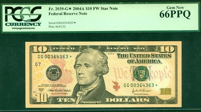 10 Dollar bill   2004A   ( GG * 66PPQ )  World paper money currency banknotes. - Image 1 of 4