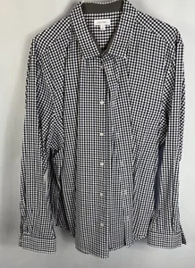 Calvin Klein Men’s Black White Checkered Long Sleeve Dress Shirt Sz XXL EUC - Picture 1 of 4