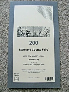 USPS Postal Service STATE & COUNTY FAIRS STAMP PACKING INSERT COVER - Bild 1 von 6