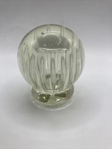 ANTIQUE VICTORIAN GLASS,LINED NEWEL POST FINIAL/REPURPOSE PAPERWEIGHT Cover