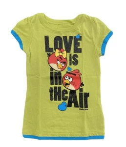 ANGRY BIRDS MÄDCHEN TOP - GRÖSSE 6 LOVE IS IN THE AIR - T-SHIRT KURZARM GRAFIK - Bild 1 von 1