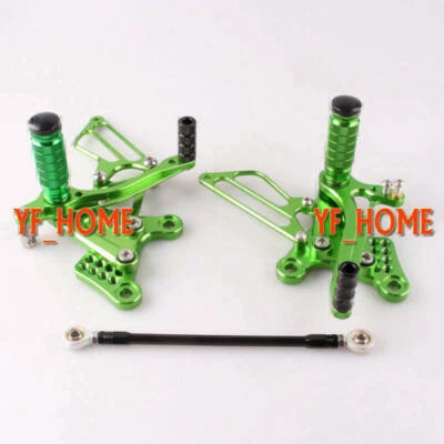 Rear Sets Rearsets Footrest Foot Rest Pegs for Kawasaki Ninja ZX6R 09 - 14 Green - Image 1 of 4