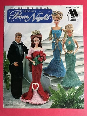 Boneca da moda crochê PROM NIGHT (adequado para Barbie e Ken) Annie's Attic #87D79 - Imagem 1 de 4