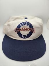 Vintage 1995 Snapback Trucker Hat, World's Best Grandpa, 100% Cotton