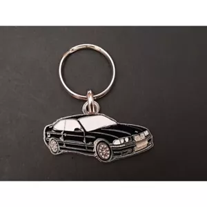 Porte-clés profil BMW E36 M3, coupe 316i 318i 320i 323i 325i 328i (noir) - Imagen 1 de 1
