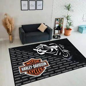 harley teppich, Bikerteppich, Biker Geschenk, Motorrad Vorleger - Bild 1 von 9