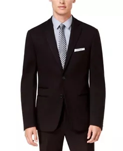 NEW $650 CALVIN KLEIN X EXTREME SLIM BLACK PONTE KNIT SOFT TAILORED SUIT 40L - Picture 1 of 12