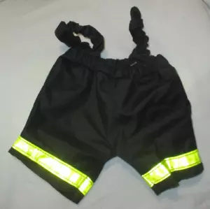 Build A Bear Feuerwehrmannhose schwarz gelb Reflexionsstreifen dehnbar Schulter Str - Bild 1 von 3