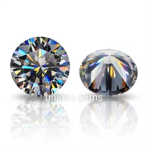 Piedra preciosa suelta de calidad premium corte redondo diamante VVS1 de color negro de lujo de 2 quilates 2 piezas - Imagen 1 de 9