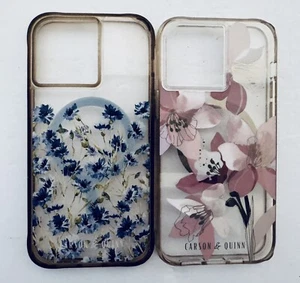Carson & Quinn zwei iPhone Hüllen 13 Pro Max klar rosa und blau geblümt 6,7" - Bild 1 von 8