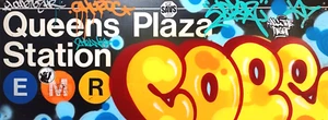 AWESOME COPE 2 GRAFFITI LEGEND ORIG OOAK QUEENS PLAZA METAL NYC MTA SUBWAY SIGN - Picture 1 of 5