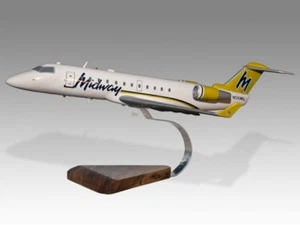 Canadair CL-600 Midway Airlines Desk Wood Airplane New Model Small Scale 1/72 - Picture 1 of 12