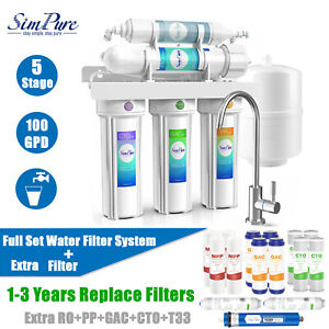 100GPD 5 Stage Under Sink Ro Reverse Osmosis System Drinking Water Filtration