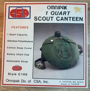 Ultra Rare Omnipak 1 Quart Scout Canteen: Style C100: Neu, Pfadfinder, Camping - Bild 1 von 2