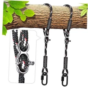 Tree Swing Ropes, Hammock Tree Swings Hanging Straps, Adjustable 3ft Black - Picture 1 of 8