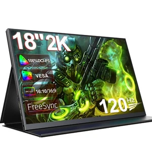 UPERFECT 2K Monitor 18 Zoll 2560x1600 Auflösung 120Hz IPS Bildschirm HDMI Typ-C - Bild 1 von 7