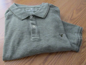 American Eagle Outfitters Gray Polo Cotton Blend Short Sleeve Men’s Shirt Size X - Picture 1 of 7