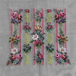 New JOLLES Needlepoint FLORAL PILLOW / SEAT COVER tramme kit 17.7"x 15.4" J4314 - Picture 1 of 2