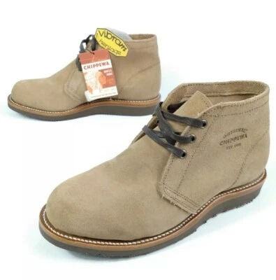 Chippewa Mitford 5" Chukka Men's Boots Wedge Khaki Suede Leather 1901 Size 8 New - Image 1 of 4