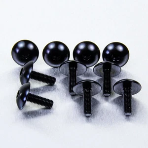 Vis à tête bombee en aluminium M5 x (0.8mm) x 16mm Pack x 10 Noir - Picture 1 of 1