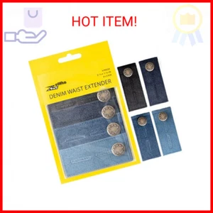 ZEFFFKA Denim Waist Extender Button for Jeans and Skirt Comfy Metal Buttons 4 pc - Picture 1 of 2