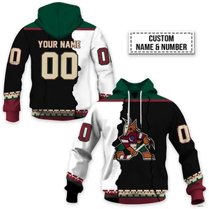 Arizona Coyotes Hoodie Personalize Hockey Team Christmas Gift Unisex Hooded - Picture 1 of 4