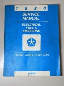 Chrysler 1988 Factory Service Manual Front Wheel Drive Car Electrical Fuel Emiss - Picture 1 of 5