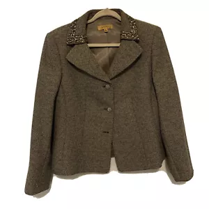 KASPER Blazer Womens 14 Multicolor Textured Embellished Jacket - Picture 1 of 7