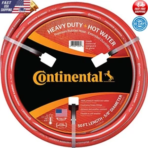 Red High Temp Resistant Rubber Hot Water Garden Hose 50ft Heavy Duty New - Picture 1 of 4