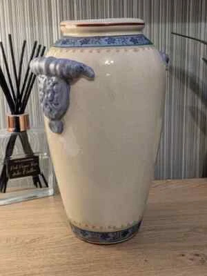 Vintage Chinese Ceramic Vase Large Hand Made 35cm Tall Beautifully Decorated - Image 1 of 4