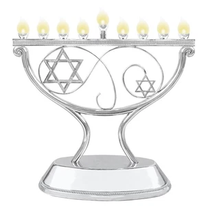 Ner Mitzvah LED Electric Hanukkah Menorah, LED Traditional Whimsical Channuka... - Picture 1 of 8
