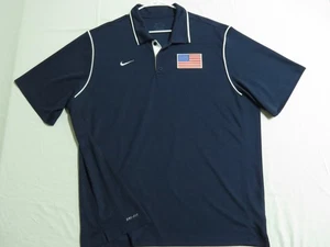 2XL Navy USA Nike Dri-Fit Men’s db #756T Polo Shirt - Picture 1 of 8