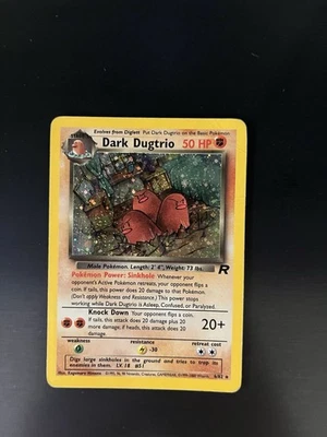 Pokemon Dark Dugtrio 6/82 Team Rocket Rara Holo Unlimited Wizards Vintage - Immagine 1 di 2