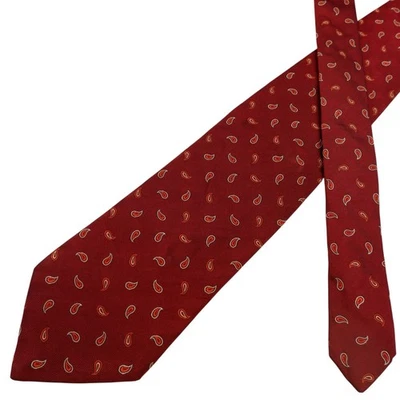 Corbata Etro seda roja cachemira geométrica Italia (impuesto de importación de EE. UU. incluido) Foto 1 de 4