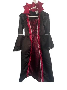 Deluxe Mädchen Vampir Kostüm Kinder Gothic Royal Dracula Kleid Halloween Gr. 8/10 - Bild 1 von 7