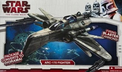 STAR WARS 2011 CLONE WARS ARC-170 LUCHADOR CAJA SELLADA JUGUETES R US EXCLUSIVO SIN USAR, EN CAJA SIN USAR, EN PAQUETE Foto 1 de 2