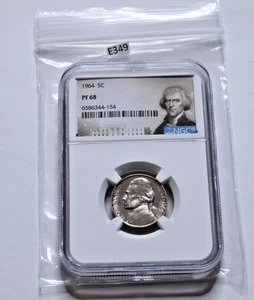 1964 NGC PF68 Proof Jefferson Nickel!!  5c Beautiful Coin! Portrait label!  E349 - Picture 1 of 2