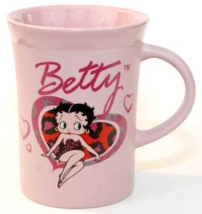 Betty Boop Tall Mug Pink Hearts King Features 2000 Ceramic 14 oz Vintage Retro - Picture 1 of 5