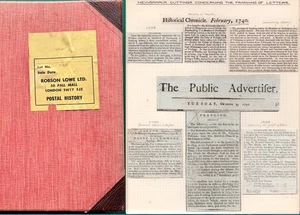 LIBRO DE RECORTES ARCHIVO DE CORREO REAL Y OFICINA DE CORREOS DE LOS SIGLOS XVIII y XIX 175+ ARTÍCULOS - Imagen 1 de 24
