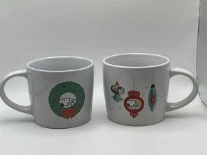 Juego de tazas de vacaciones de Navidad Peanuts Snoopy adornos de corona - Imagen 1 de 4