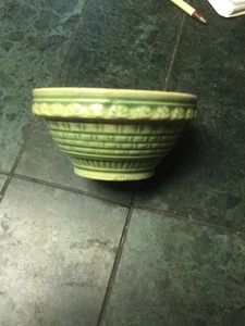 Antique Robinson Ransbottom Green Stoneware Bowl - Picture 1 of 3