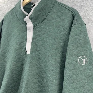 Holderness & Bourne Sweater Mens 2XL Green Sullivan Quilted Pullover 1/4 Snap - Picture 1 of 15