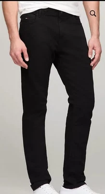 NOVA Calça Jeans Masculina Tommy Hilfiger Preta 38x30 Elástica Fina 38" X 30" - Imagem 1 de 3