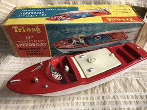 Motoscafo elettrico vintage Tri-ang 14” con scatola originale - funzionante - raro anni '60 - Foto 1 di 14