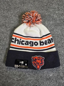 Gorro New Era Chicago Bears Pom Tejido NFL "Chicago Bears" Azul Marino Crema Nuevo con Etiquetas - Imagen 1 de 6