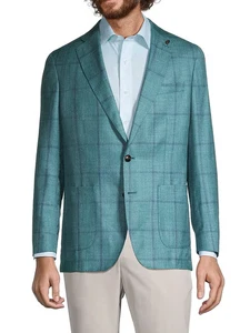 PETER MILLAR Crown Crafted Creston Windowpane Sport Jacket Size 42L MSRP$1295.00 - Picture 1 of 18
