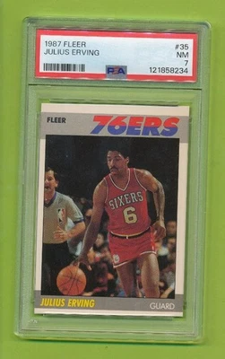 1987-88 Fleer - Julius Erving (#35)  Philadelphia 76ers   PSA 7 - Image 1 of 2