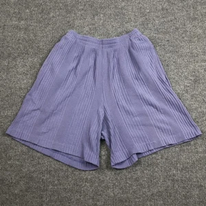 Katelyn Rose Shorts Womens Purple Ribbed Knit Cotton Elastic Waist Made USA - Picture 1 of 11